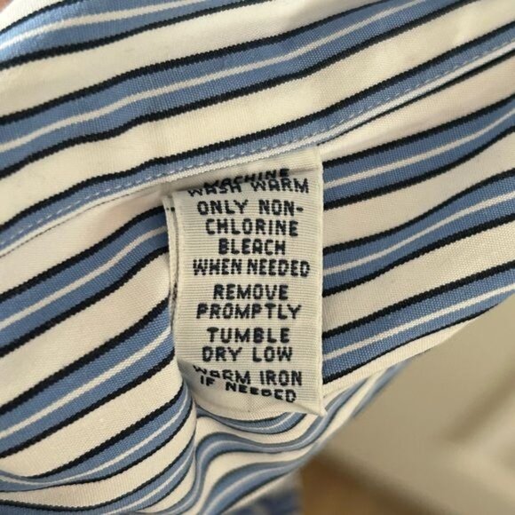 Polo by Ralph Lauren Classic Fit Blue Vertical Stripes Button Down Shirt, Sz XL - Picture 13 of 14